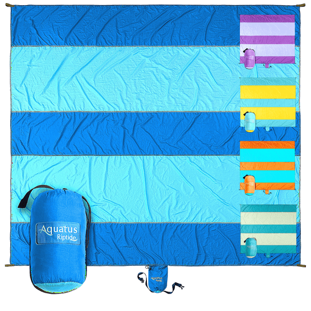 Travel AQUATUS Sandproof Beach Blanket Extra Large Oversized 10ft by 9ft for 7 Adults Best Beach Mat for Outdoor Camping Festivals Picnic Hiking and Events 